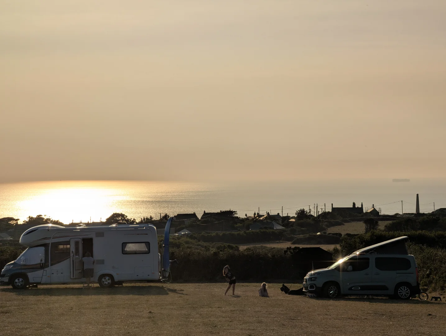 Golden light settling over the camp